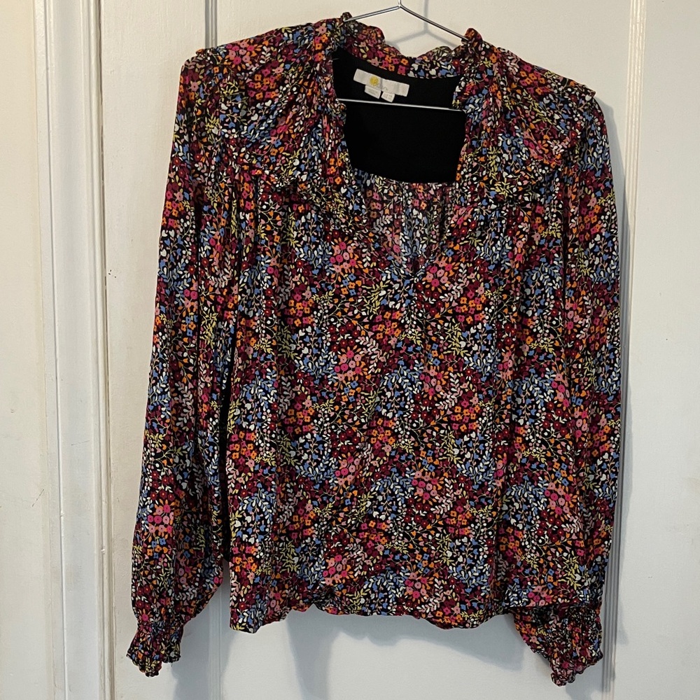 Boden Floral Blouse - Red, Blue, Yellow-Size 10 - Picture 4 of 7